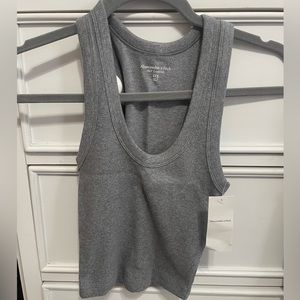 Abercrombie Grey Essential Scoopneck Tank